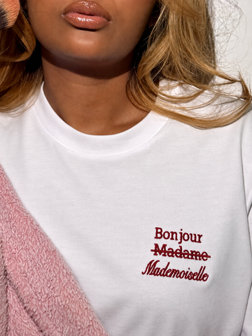 T-shirt brodé Bonjour Mademoiselle
