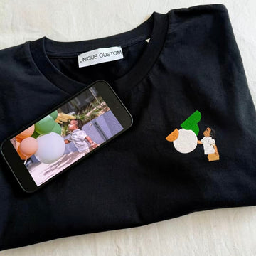 T-shirt personnalisé à partir d'une photo – Broderie pleine